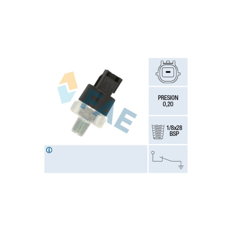 Oil Pressure Switch 0.2 1/8X28Hbsp Nissan (H16De,Mr20De,Yd22Eti,Qr25De,Ka24De,Yd25Ddti,Vq40De) (FAE 12555)