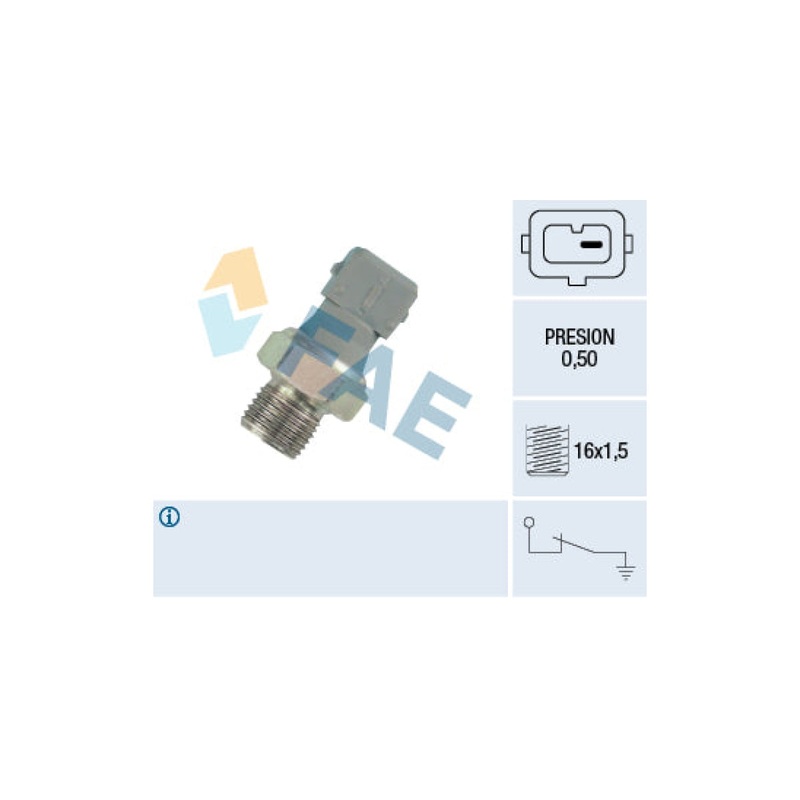 Oil Pressure Switch 0.50 M16X1.50 Citroen,Peugeot (Xu10J4Rs,Ew7J4,Xuj7P,Xu10J2C,Es9J4) (FAE 12460)